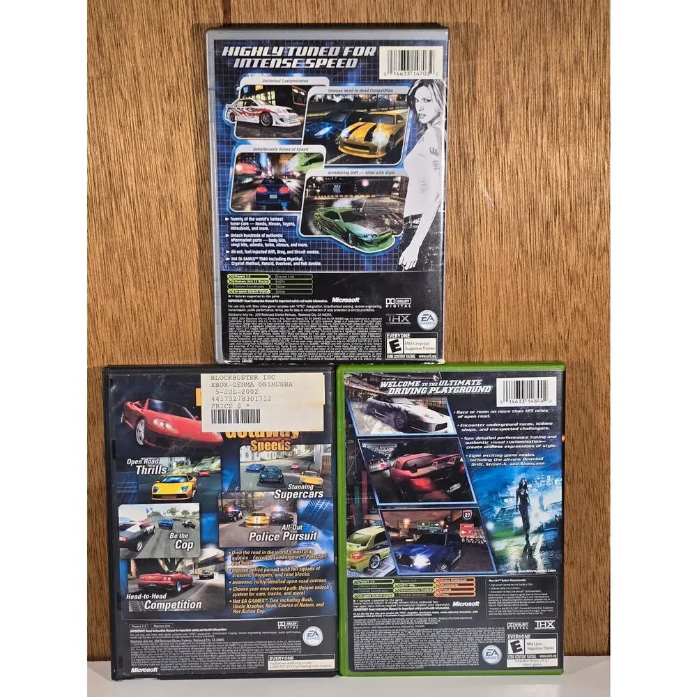 Xbox Need for Speed Game Lot (3)  Underground Underground 2 Hot Pursuit 2